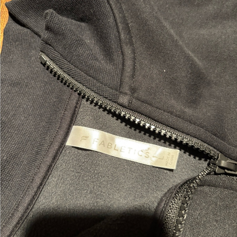 Fabletics Black Quarter Zip-Up Sweater View 5